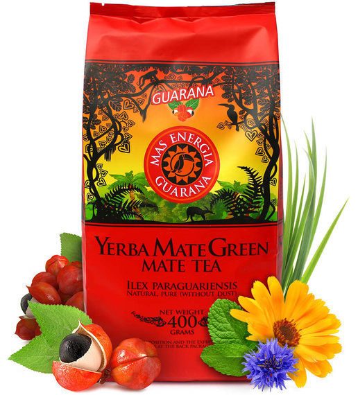Yerba Mate Green Mas Energia Guarana 400g Naczynie Drive Bombilla