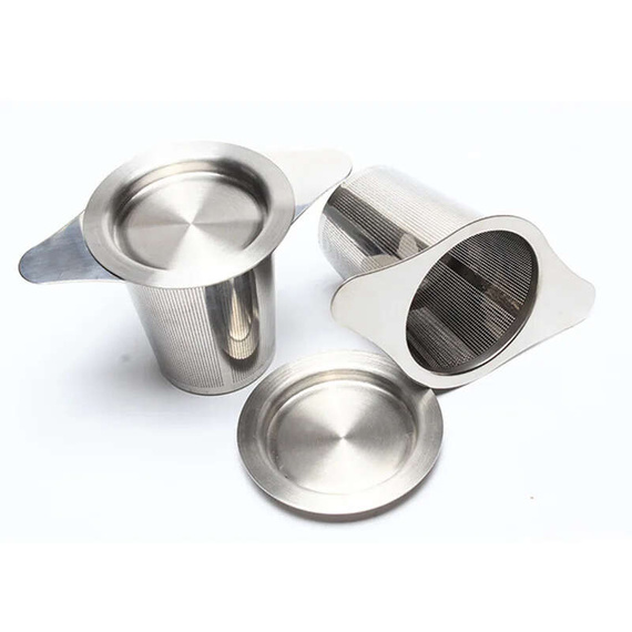 Nierdzewny zaparzacz z podstawką / pokrywką do yerba mate, herbaty, ziół