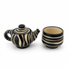 Miniaturowy ceramiczny zestaw do herbaty "Zebra" – ręcznie wykonany dzbanuszek i czarka 100 ml