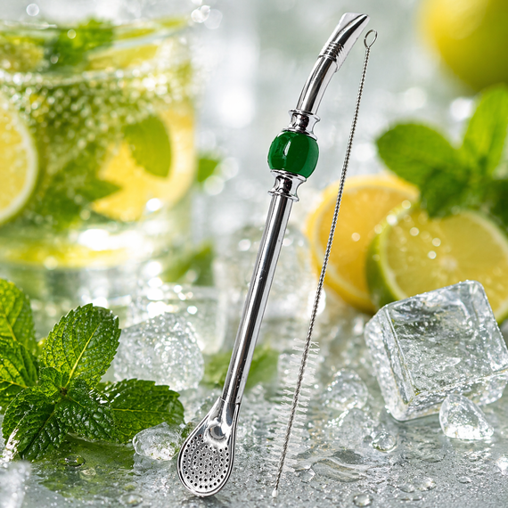 Miętowy Zestaw Yerba Mate Yacuy Lemon Mint + Matero Roches + Bombilla
