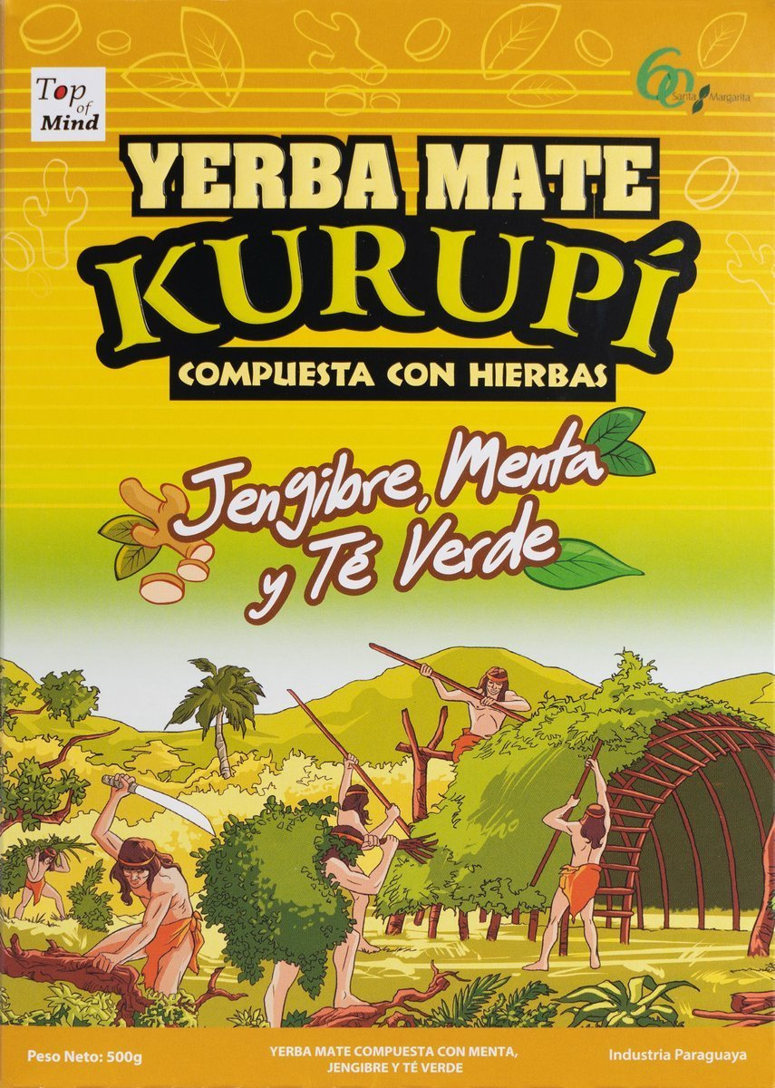 Yerba Mate Kurupi Ginger, Mint and Green Tea, 0.5 kg
