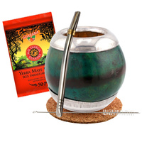 ZESTAW do yerba mate ręcznie wykonany kubek SŁOMKA CZYŚCIK