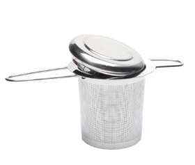 Zaparzacz do herbaty, ziół - Sitko z rączkami i przykrywką / podstawką