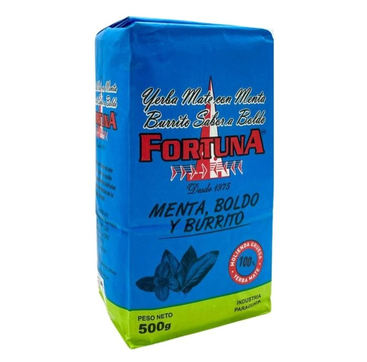 Yerba Mate Fortuna Menta, Boldo y Burrito 500g, 0.5 kg