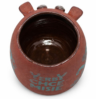 Ceramiczne matero handmade w kształcie misia "chceMIŚ" ~250ml (toczone na kole garncarskim)
