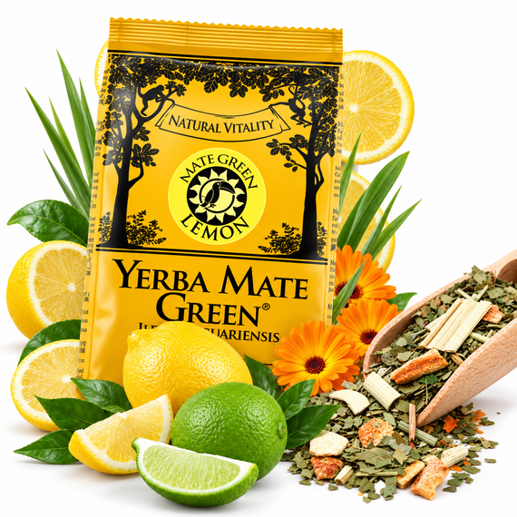 Zestaw Yerba Mate Green Lemon 400 g Matero Nandubay Bombilla Czarna 15,5 cm