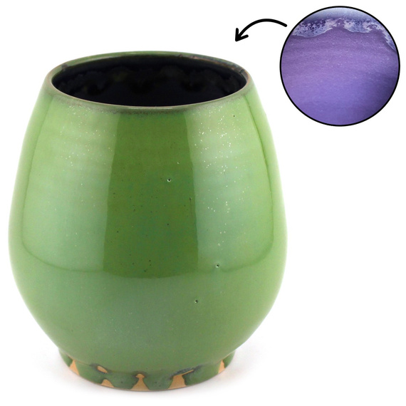Matero ceramiczne toczone na kole "Zielony Groszek" ~ 330 ml