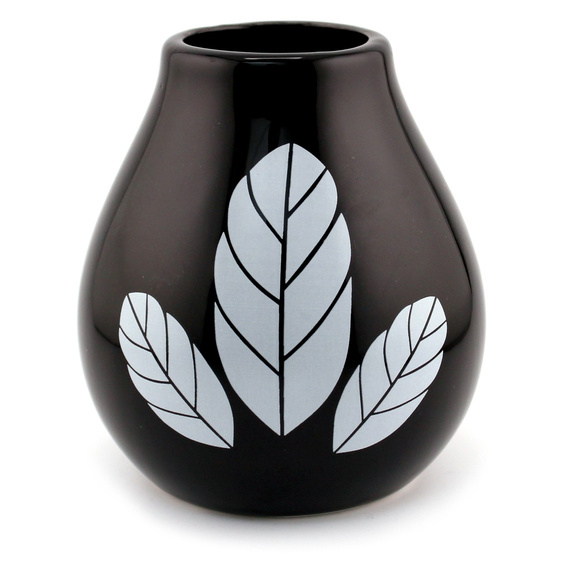 Matero Luka Hoja Black 350 ml - tykwa ceramiczna do yerba mate
