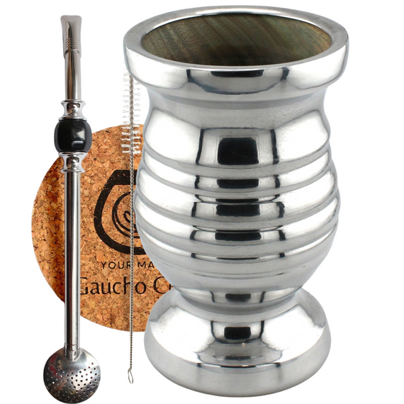 Zestaw Palo Santo duże okute + Bombilla Grande