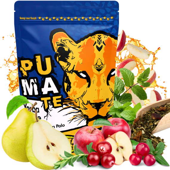 Zestaw Yerba Mate PumaTe Frutas Dulces z Cuia, Bombillą i Podkładką korkową