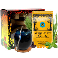 Zestaw Startowy Yerba Mate Zielona Mięta Orzeźwiająca Matero Bombilla 400g