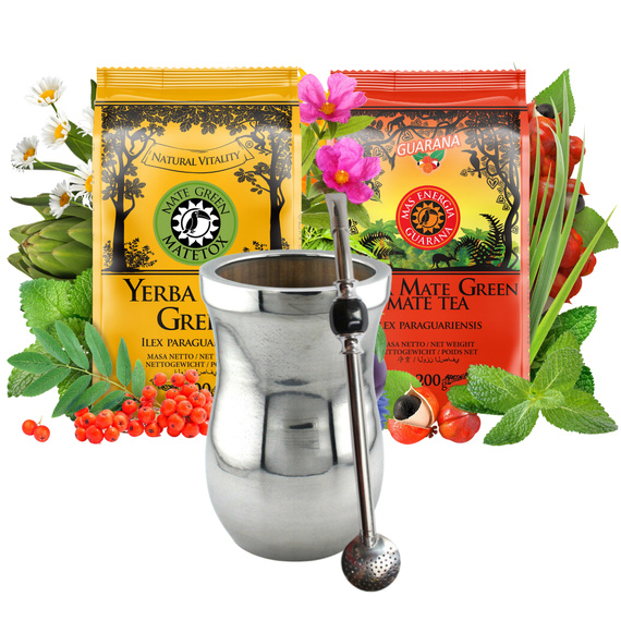 Zestaw Royal Matero PALO SANTO XL Bombilla Bola Yerba Mate 2 x 200g