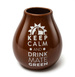 Matero Ceramico LUKA DARK BROWN 350 ml z z logo MATE GREEN