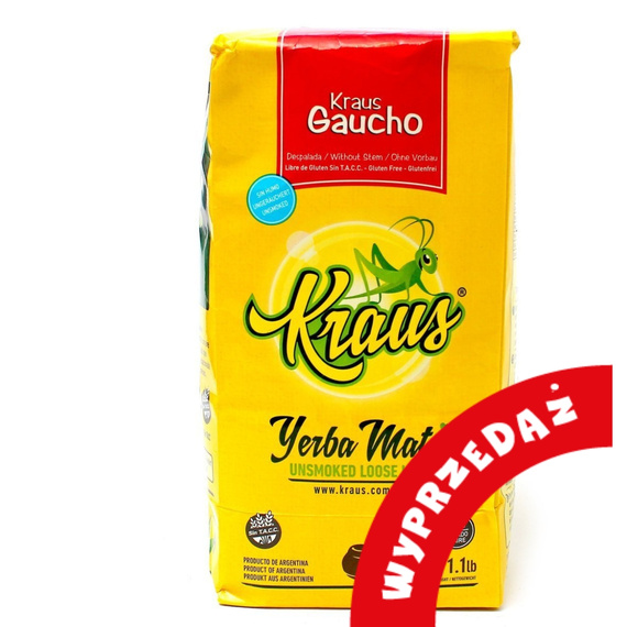 WYPRZEDAŻ - Kraus Gaucho Yerba Mate sin palo 500g - uszkodzone opakowanie