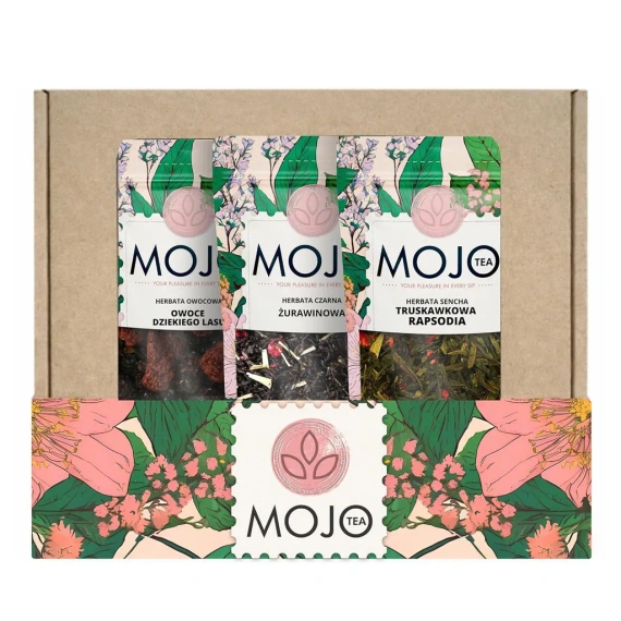 Zestaw Mojo Tea 3x50g: Owoce Dzikiego Lasu, Żurawinowa, Truskawkowa