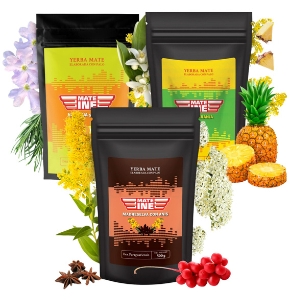 Zestaw Yerba Mate Mateine owocowe różne rodzaje 3x500g
