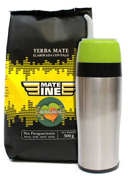 Zestaw Yerba Mate Ashwagandha 500g + Yerbomos
