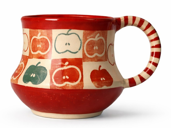 Ceramiczny kubek ręcznie robiony "Rajskie jabłuszko" 450ml