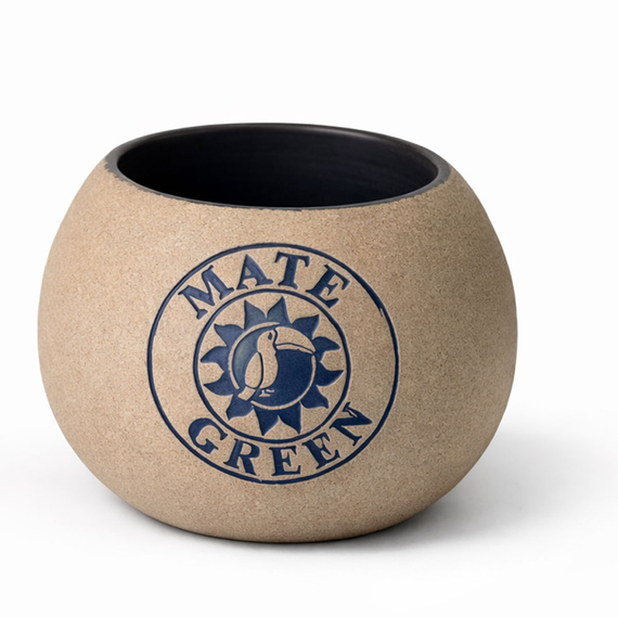 Naczynko do yerba mate BLUE BIRD toczone na kole, ceramika handmade  320-350 ml