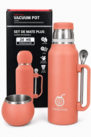 Termos SET DE MATE PLUS Brzoskwiniowy YERBA MATE 1,3 L + TYKWA + BOMBILLA
