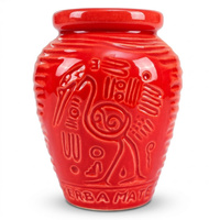 Matero ceramiczne Aztek czerwone 300 ml - Naczynie do yerba mate