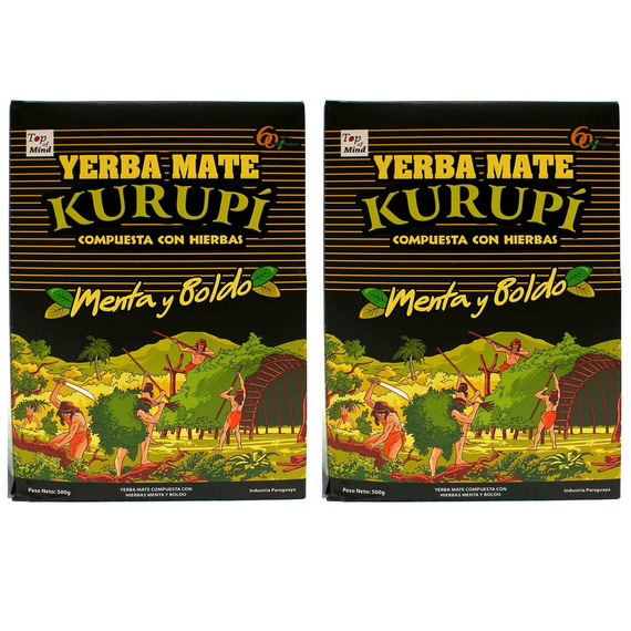 Yerba Mate KURUPI Menta Boldo 2x500g 1kg -50% TANIEJ!