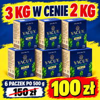 Yerba Mate Yacuy Łącznie 3 kg suszu w cenie 2 kg — zestaw za 100 zł.