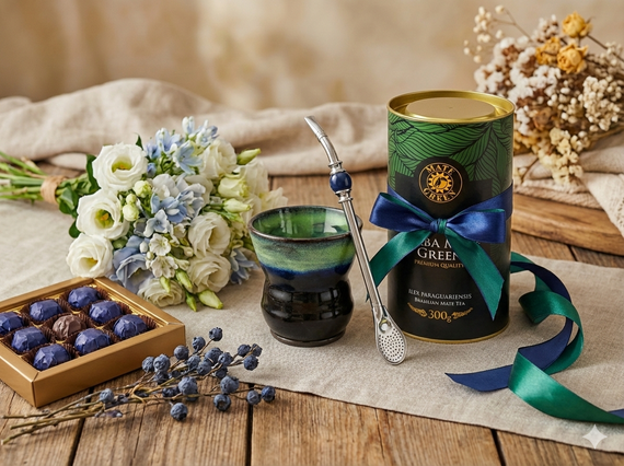 Zestaw Prezentowy Yerba Mate z pięknym Kamionkowym Matero Cuia Shadow Tide
