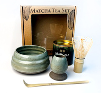 Zestaw Matcha Tea Set "Pieprz i sół" z ceramicznymi akcesoriami handmade w pudełku na prezent