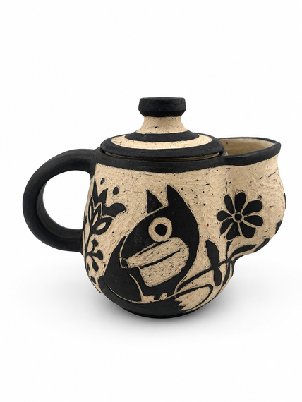 Leśny Ceramiczny Czajniczek z Liskiem 350 ml 
