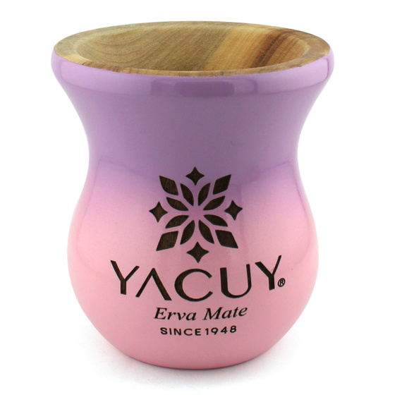 Naczynie do Yerba mate Chimarrao Yacuy Cuia De Madeira Imbuia 200-220 ml - Różowo-wrzosowa
