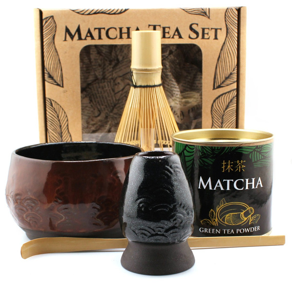 Zestaw Matcha Tea Set z ceramicznymi akcesoriami handmade w pudełku na prezent