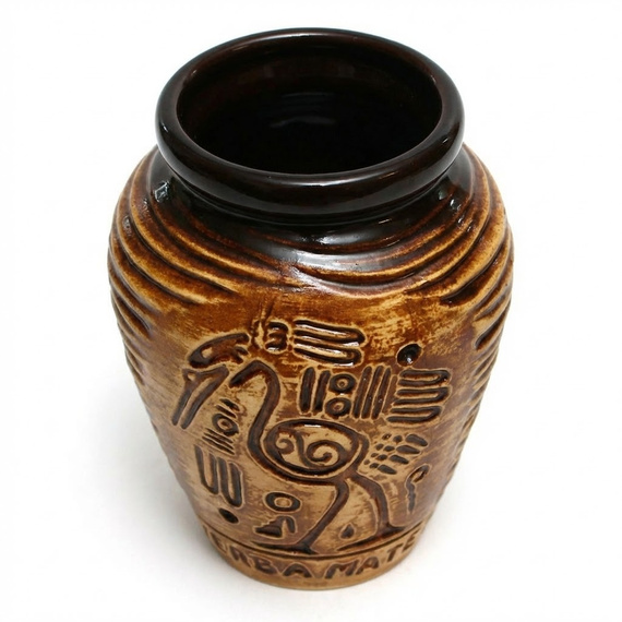 Matero ceramiczne Aztek miodowe 300 ml - Naczynie do yerba mate