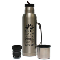Big Termos Largoinox Silver Mate Green 1,3L
