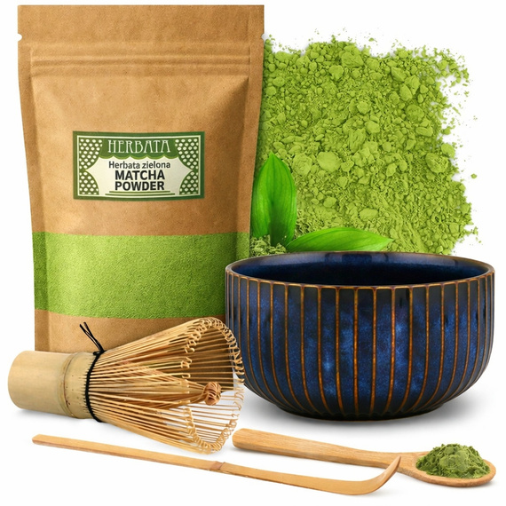 ZESTAW PREZENTOWY 5 SZT DO HERBATY MATCHA ZESTAW DO PARZENIA MATCHY ŁYŻKA + GRATIS yerba