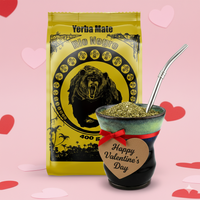 Walentynkowy Zestaw do Yerba Mate dla Niego z pięknym, ręcznie wykonanym Matero Cuia Shadow Tide!