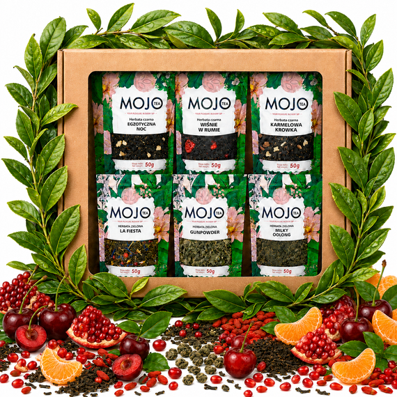 Zestaw Herbat Mojo 6 szt.W2– Naturalne Herbaty w Pudełku Prezentowym