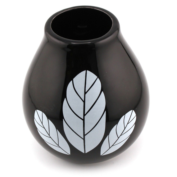 Matero Luka Hoja Black 350 ml - tykwa ceramiczna do yerba mate