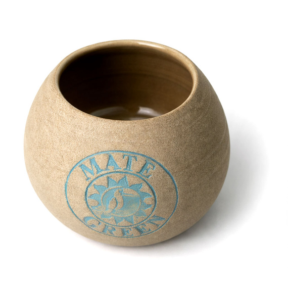 Naczynko do yerba mate GREEN BIRD toczone na kole, ceramika handmade  320-350 ml