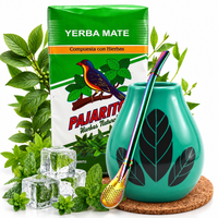 Zestaw Yerba Mate Pajarito Hierbas 500g Matero 350ml Bombilla Podkładka