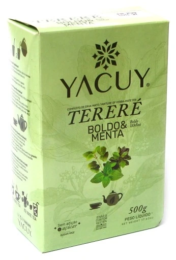 Zestaw Yerba Mate Yacuy Terere Natural, Boldo Menta  + Akcesoria DLA DWOJGA