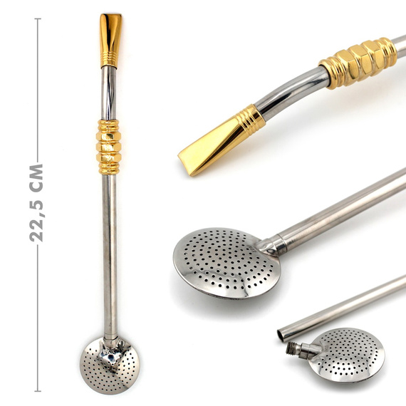 Bombilla Bomba do Yerba Mate Chimarrao Triplo 22,5 cm + Wyciorek