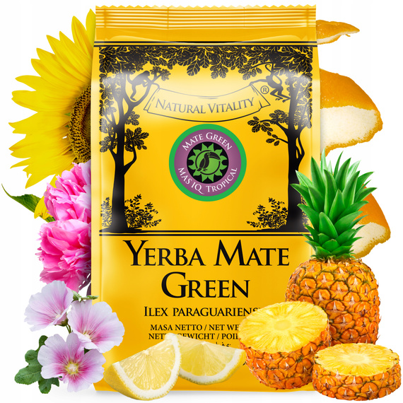 Zestaw Yerba Mate Green MAS IQ Tropical 600g Ananas MOC TROPIKÓW 3x200g