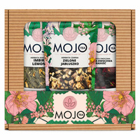Zestaw Mojo Tea 3x50g: Sencha Imbir Lemon, Dzika Owocowa Radość, Zielone Jabłuszko