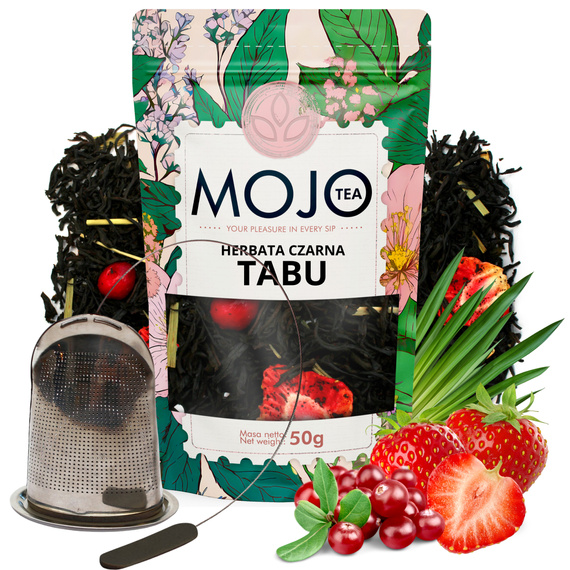 Zestaw Mojo Tea Herbata TABU z owocami + zaparzacz