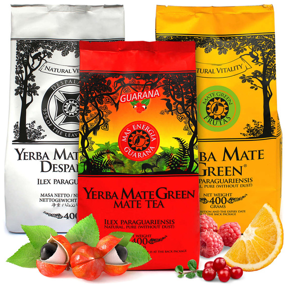 Zestaw Yerba Mate Green Owocowe Guarana x 3