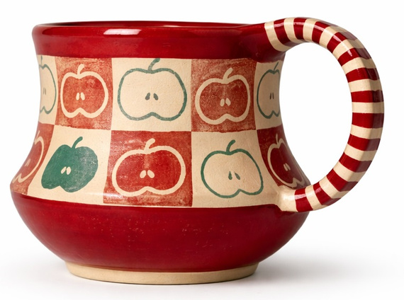 Ceramiczny kubek ręcznie robiony "Rajskie jabłuszko" 450ml