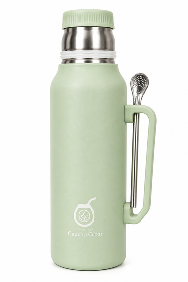 Termos SET DE MATE PLUS Green YERBA MATE 1,3 L + TYKWA + BOMBILLA