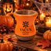 Zestaw Halloween Yerba Mate Yacuy Cuia Dynia Bombilla 22cm Pudełko Prezent