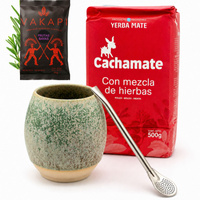 Zestaw Yerba Mate Cachamate z naczyniem Handmade